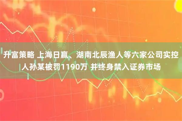 升富策略 上海日赢、湖南北辰渔人等六家公司实控人孙某被罚1190万 并终身禁入证券市场